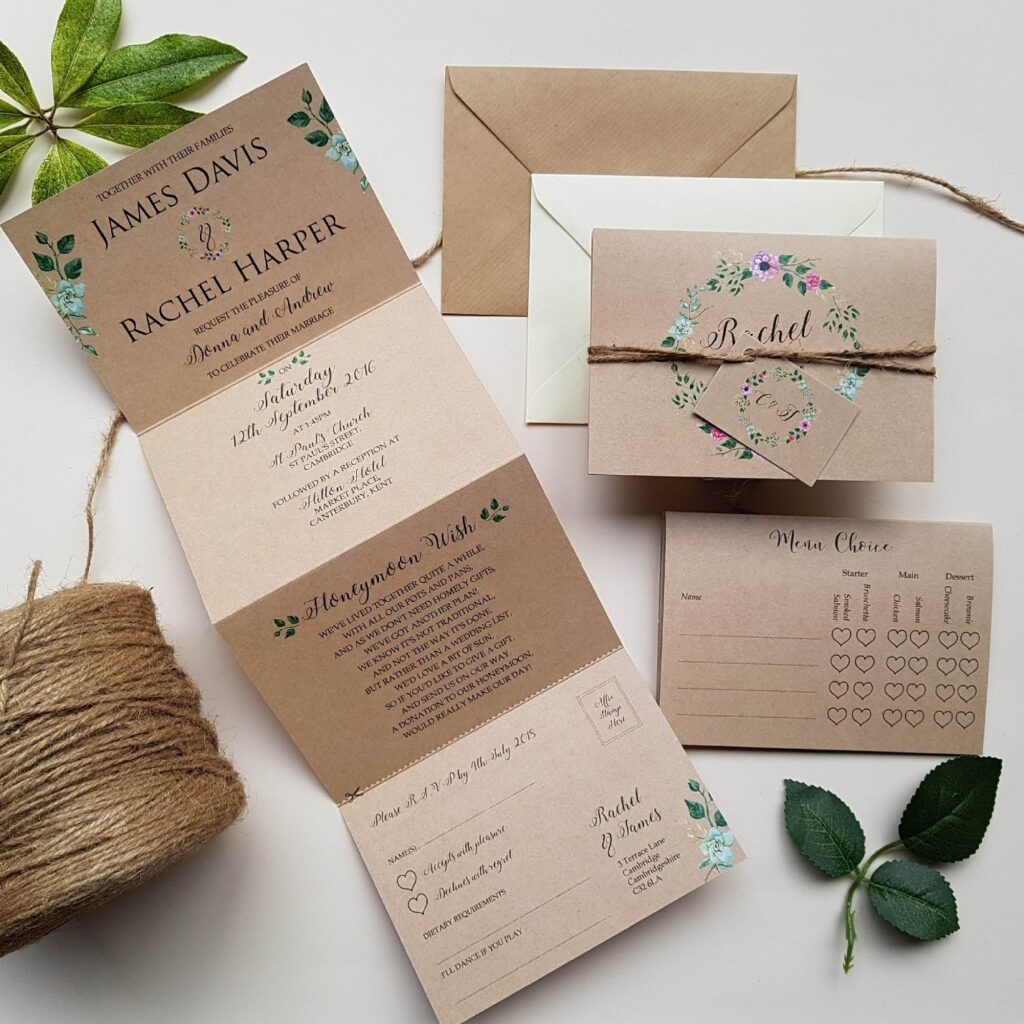 Envelope-style wedding invitation card