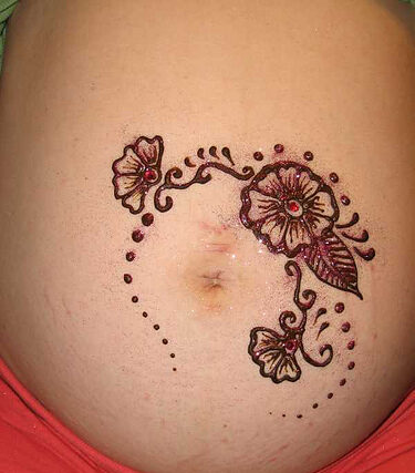 Arabic Calligraphy Bridal Belly Mehndi