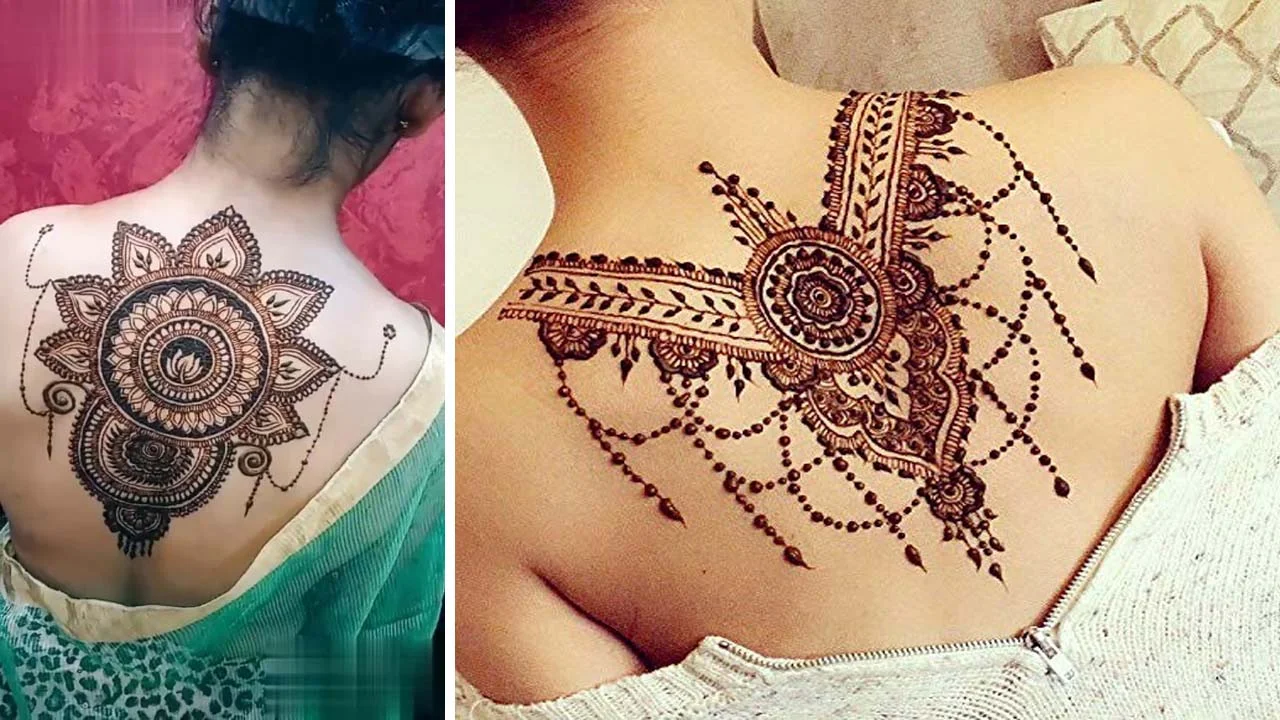 Deep Round or V-Neck Blouse Mehndi