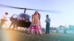 Bridal Entering in a Chopper