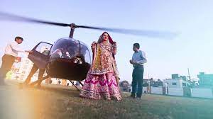 Bridal Entering in a Chopper