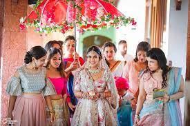 Bridal Entry With Umbrella Wreath