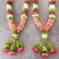 Colorful Flowers And Leaves Varmala