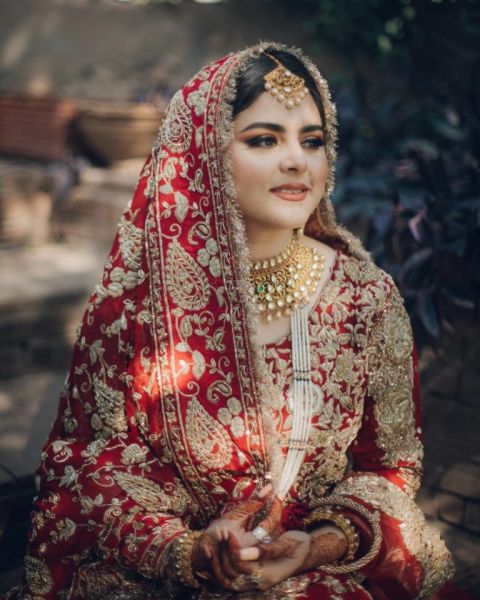 Heavy Red Bridal Dupatta for Wedding