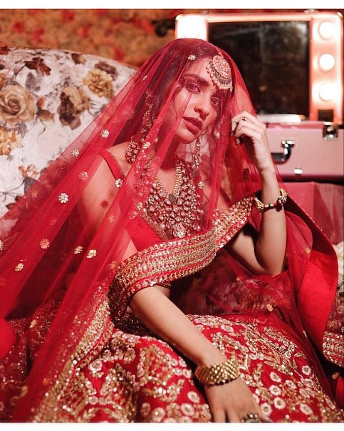 Shimmery Red Dupatta for Bridal