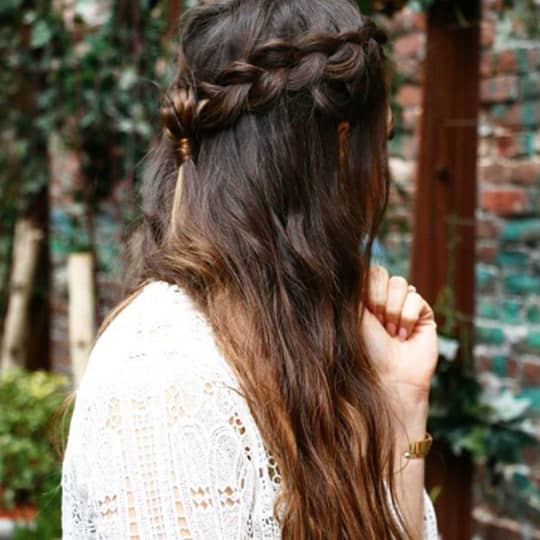 Braided Crown with Loose Waves