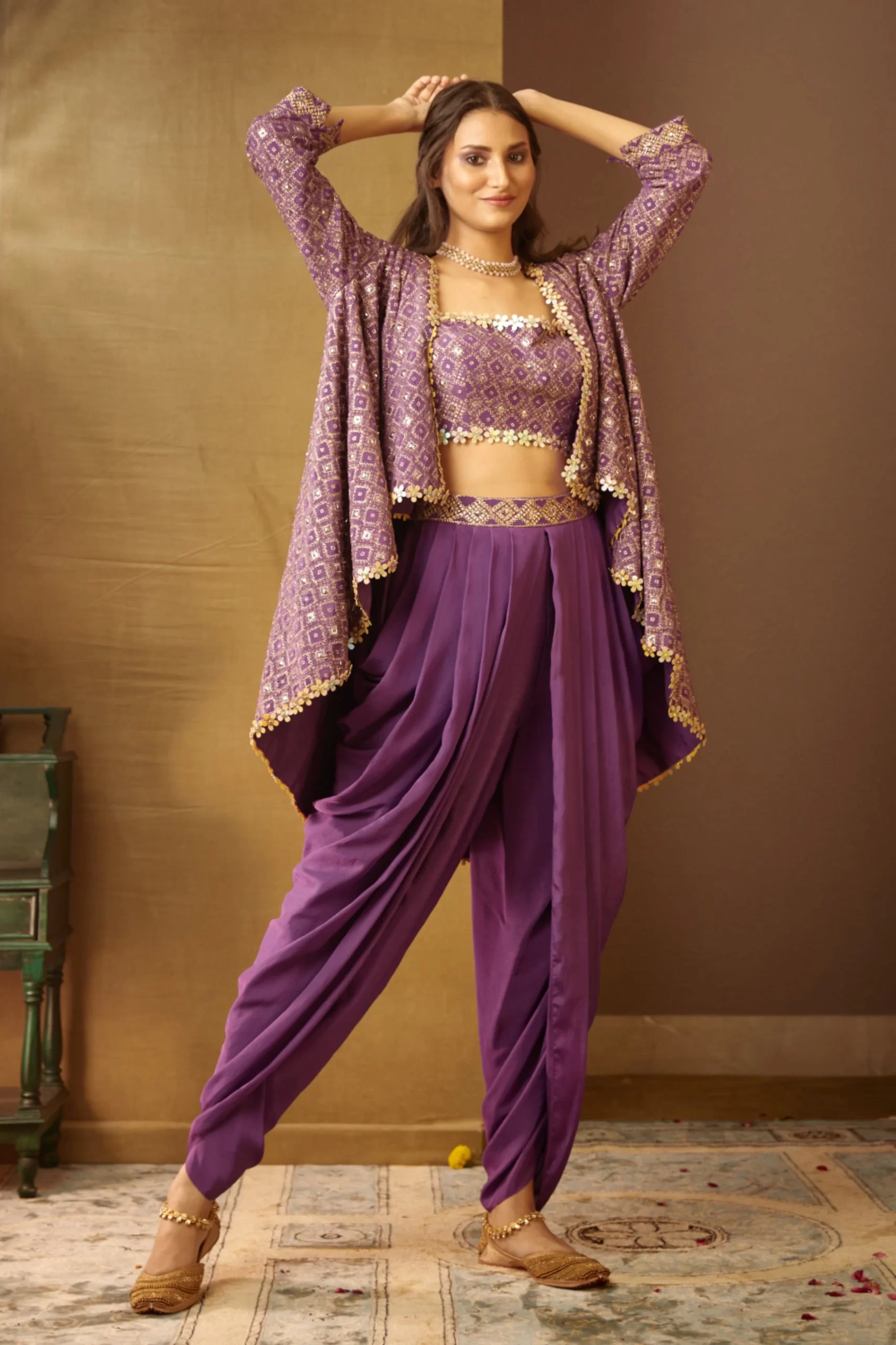 Dhoti Pants And Crop Top For First Rakhi