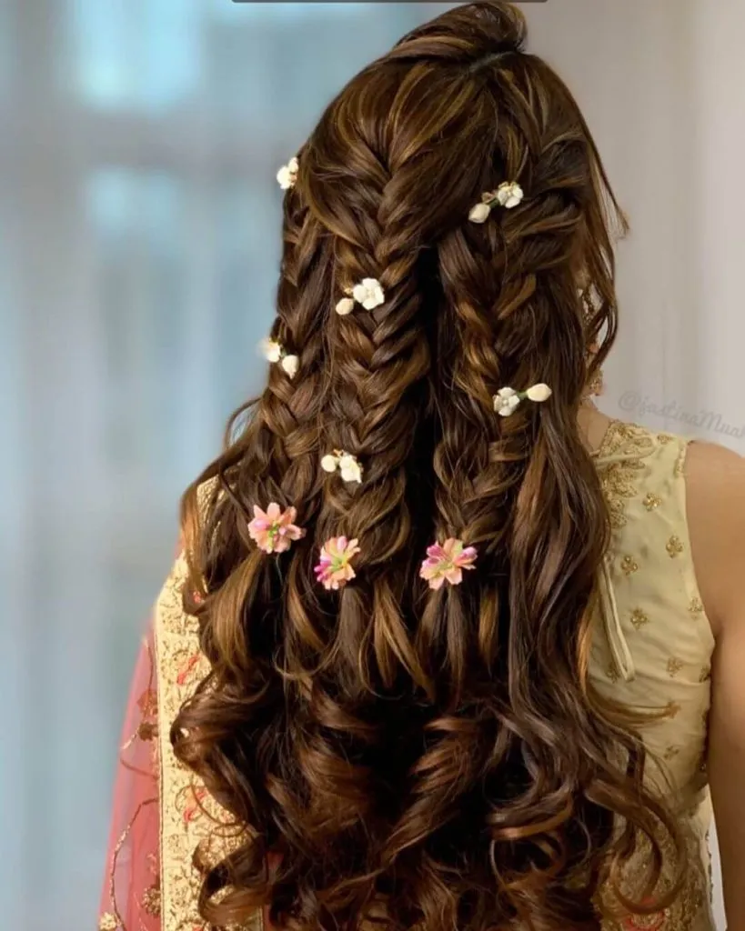 Waterfall Braid with Loose Curls