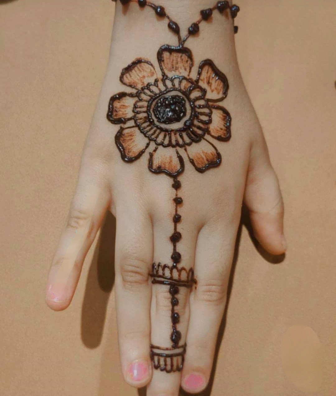 Simple Flower Mehndi Design for Kids