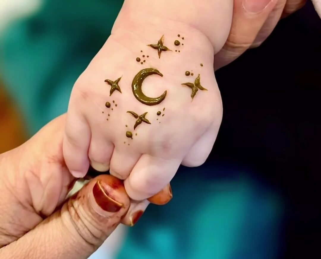 Moon-Star Eid Mehndi for Kids
