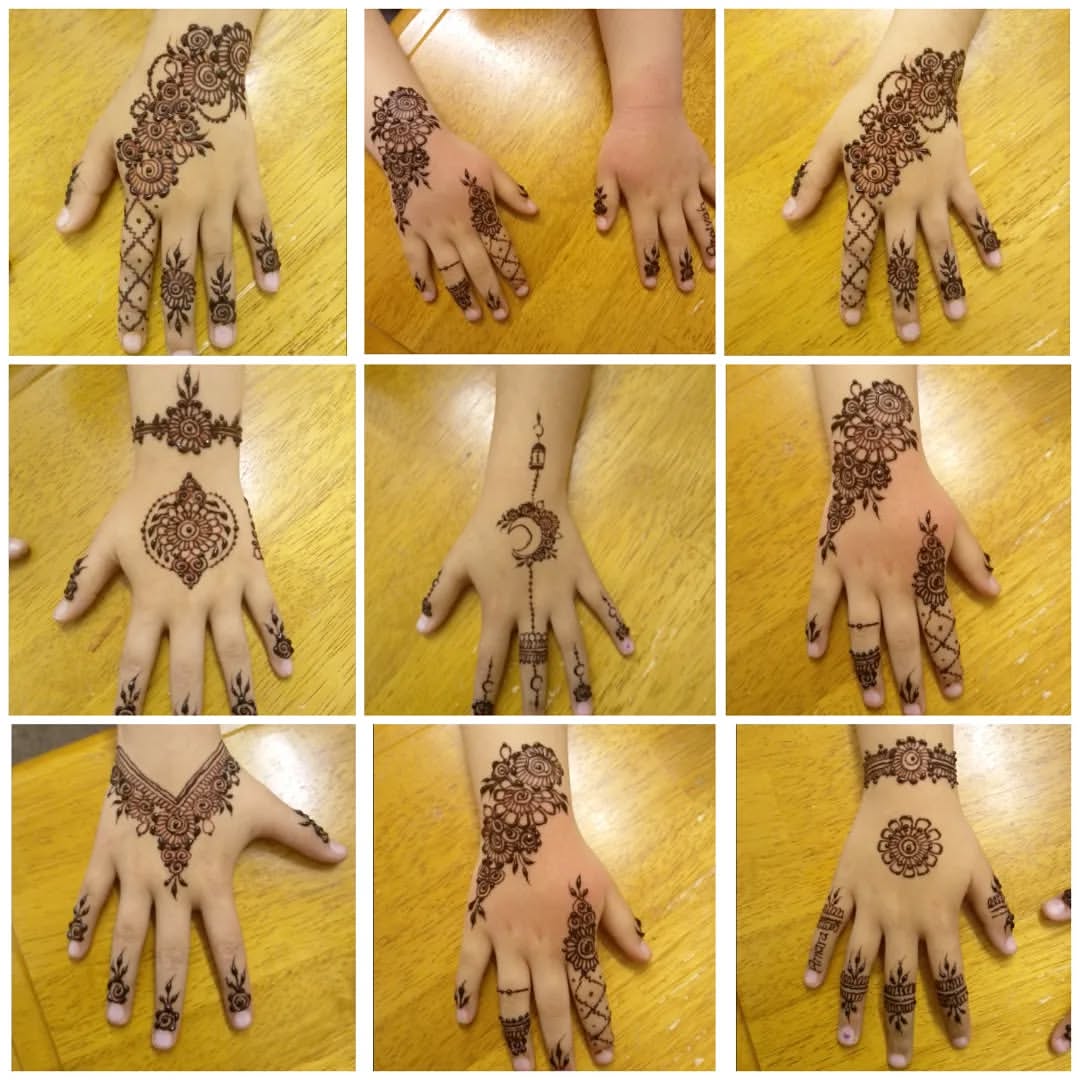 Kids Back Hand Mehndi Design