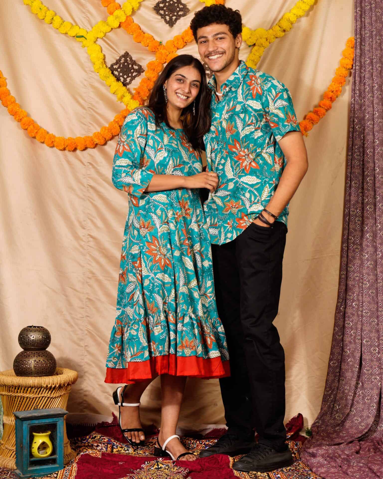 Floral Matching Outfit for Rakhi