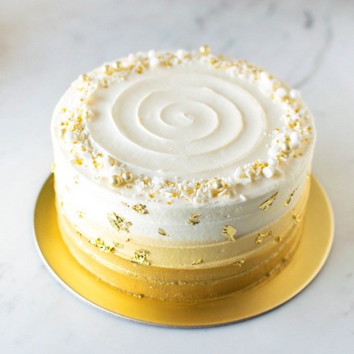 Gold/Silver Leaf Cake Design