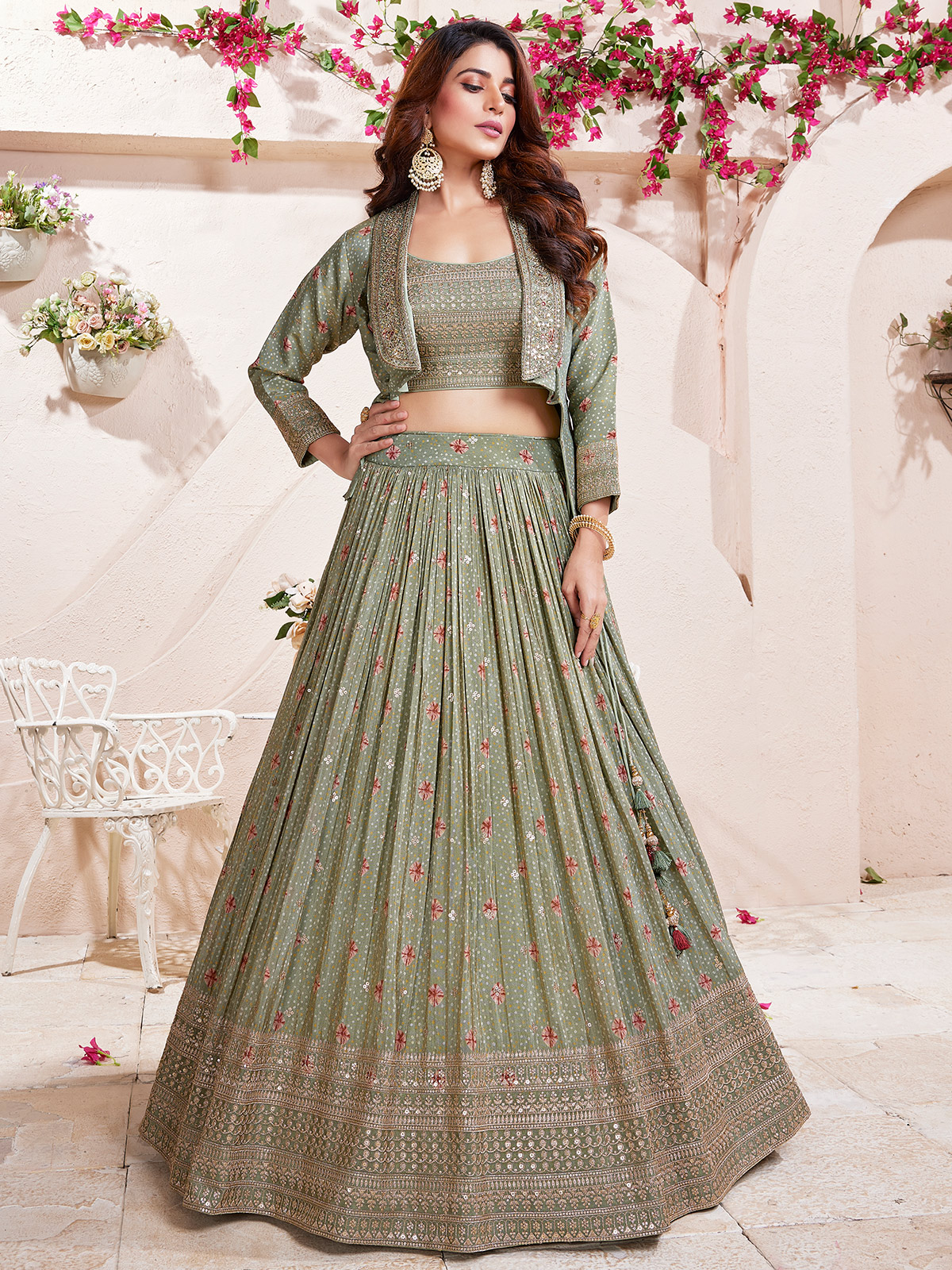 Jacket Lehenga Design Winter