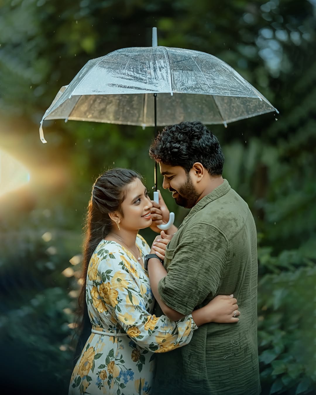 Rain/ Umbrella Pose for Pre Wedding Photoshoot