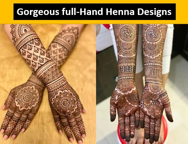 Gorgeous full-hand henna designs