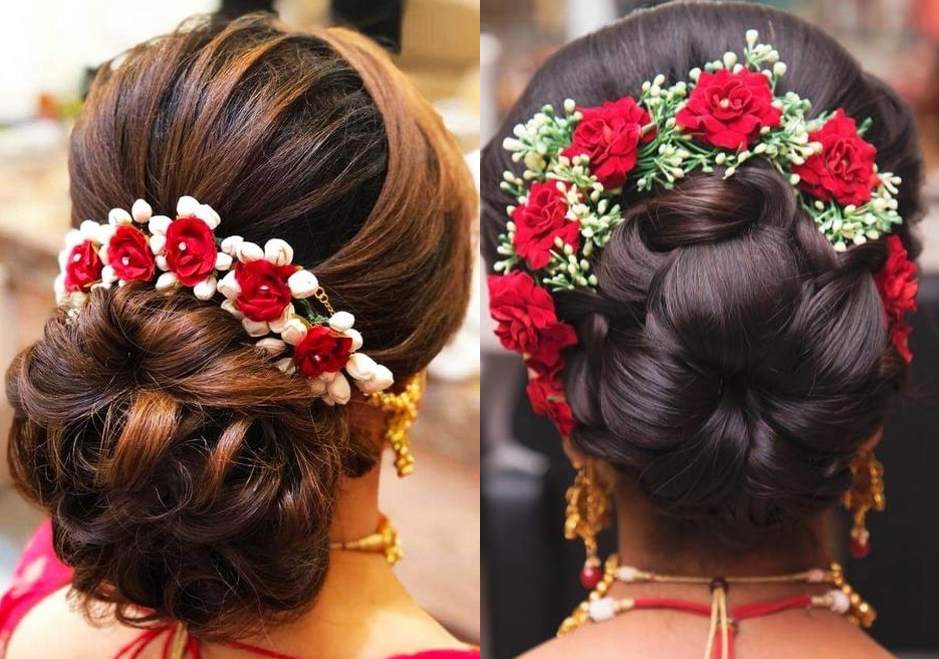 Simple Bun Hairstyle for Indian Wedding