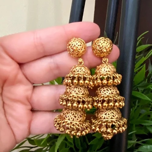 Bridal Golden Jhumka Design