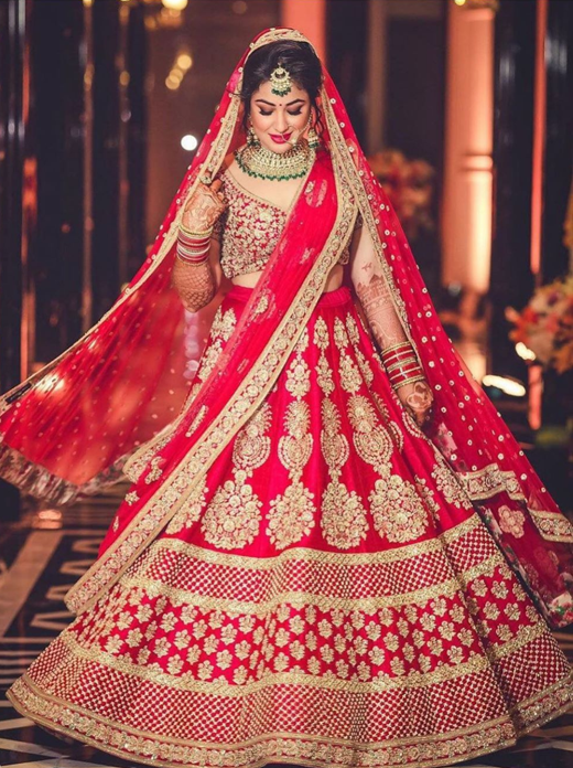 A traditional red lehenga