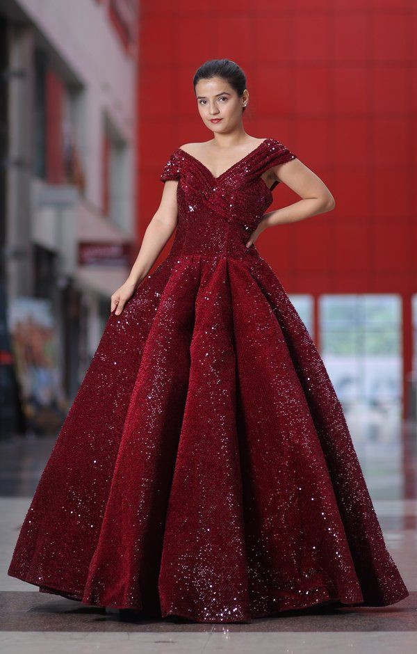glittering Red Ball Gown