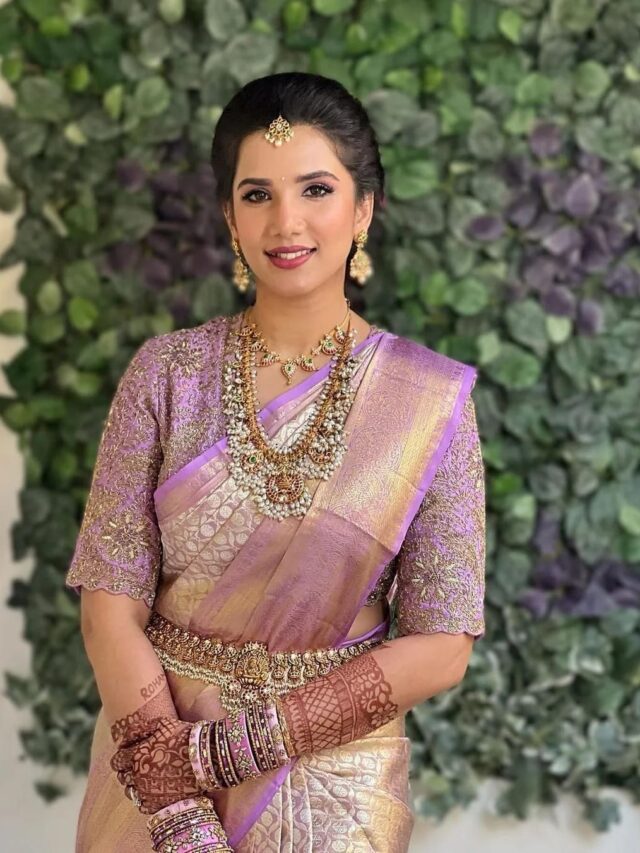 Lavender Kanjivaram Saree