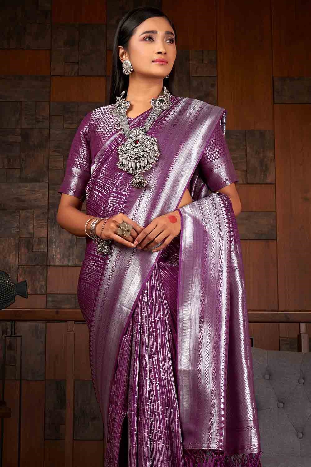 Mauve Kanjivaram Saree