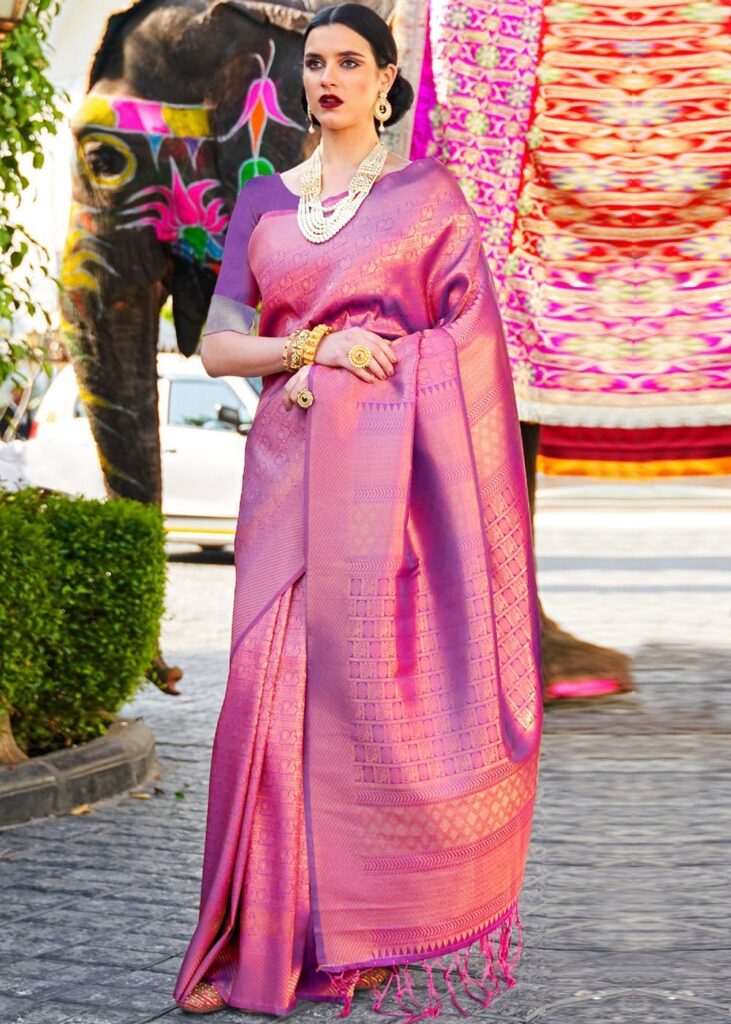 Purple Kanjivaram Saree Prices
