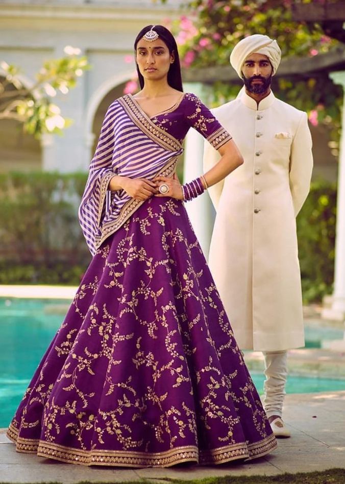Latest Purple Color Bridal Lehengas