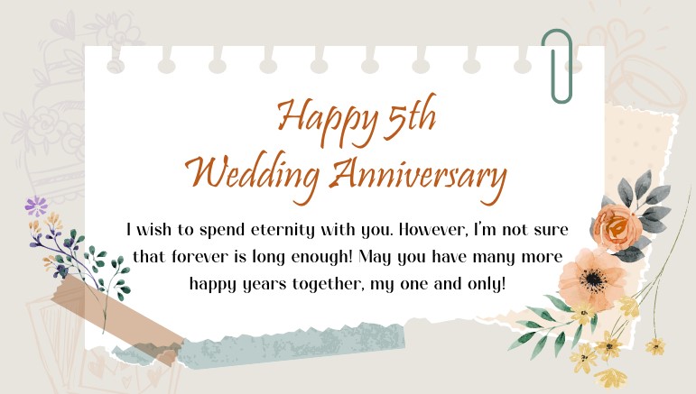 Best 5th wedding anniversary wishes