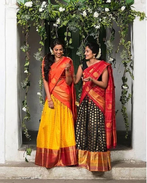 South Indian dupatta draping style for lehenga