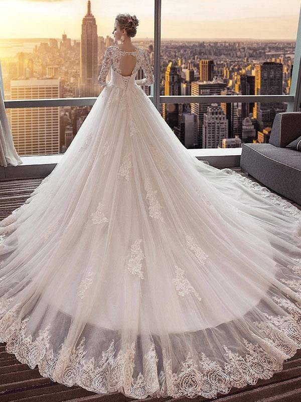 Cathedral Train Ball Gown