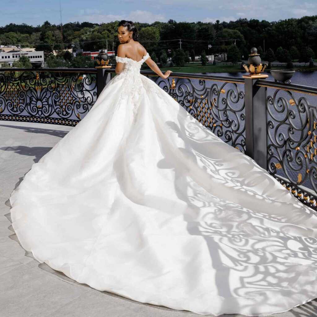 Dramatic Train Ball Gown