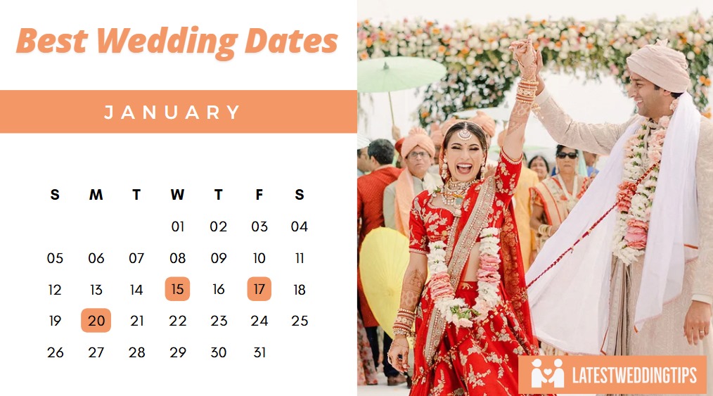 Best Wedding Dates, Muhurat January - Auspicious Marriage Dates