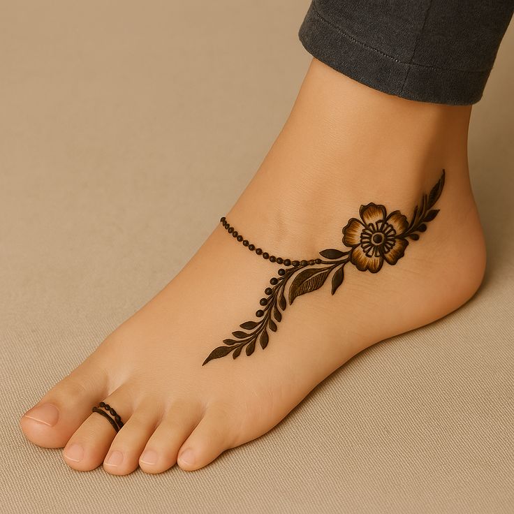 Anklet-Inspired Foot Mehndi