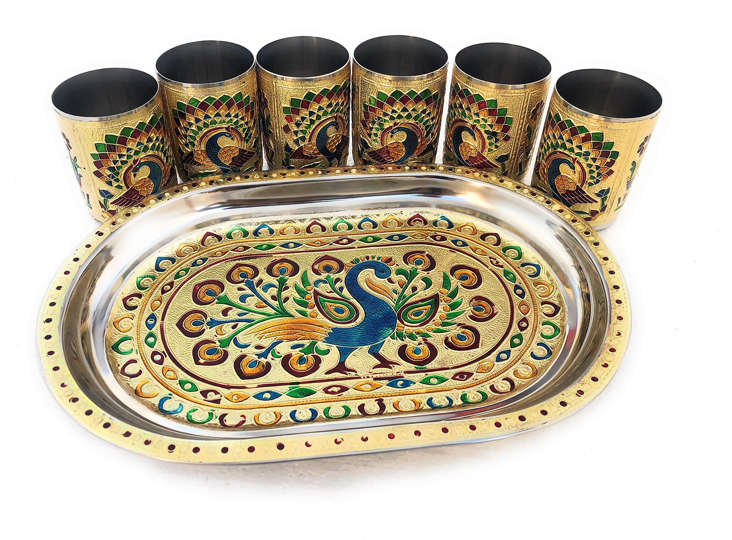 Mayur glass tray set