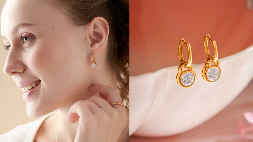 Bridal Diamond Hoop Earrings